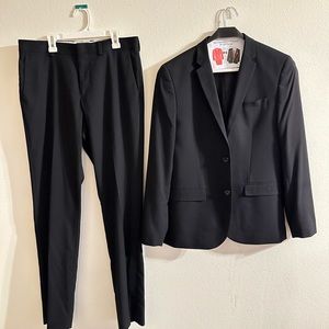 Mens Striped Gray H&M Slim Fit Suit 38R